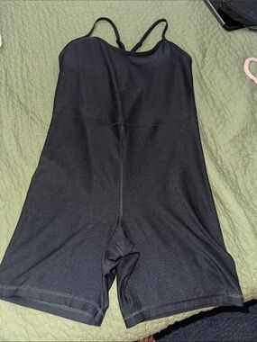 Old Navy Black Minimal Black Strappy One-Piece exercise unitard